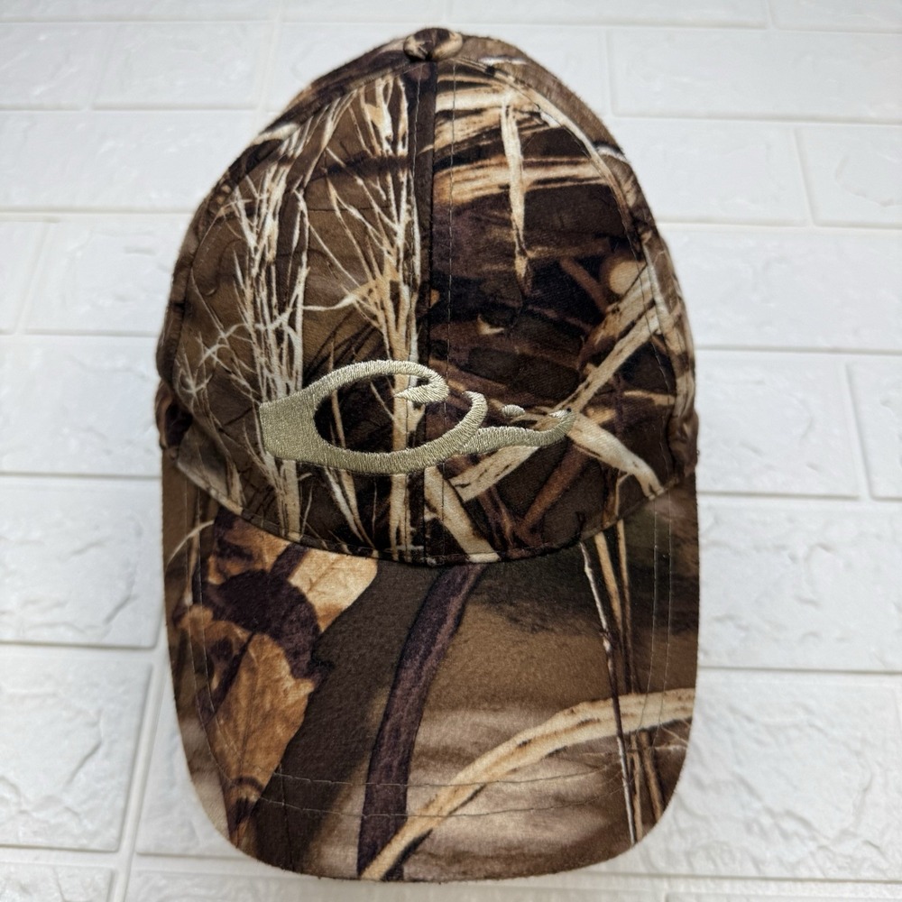 Drake Waterfowl Hat Cap Camo Camouflage Strapback Adjustable Brown Mens RN111624